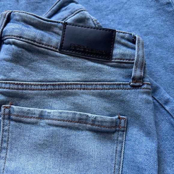 BCBGeneration Light Blue Denim fray slit skirt - Picture 4 of 6